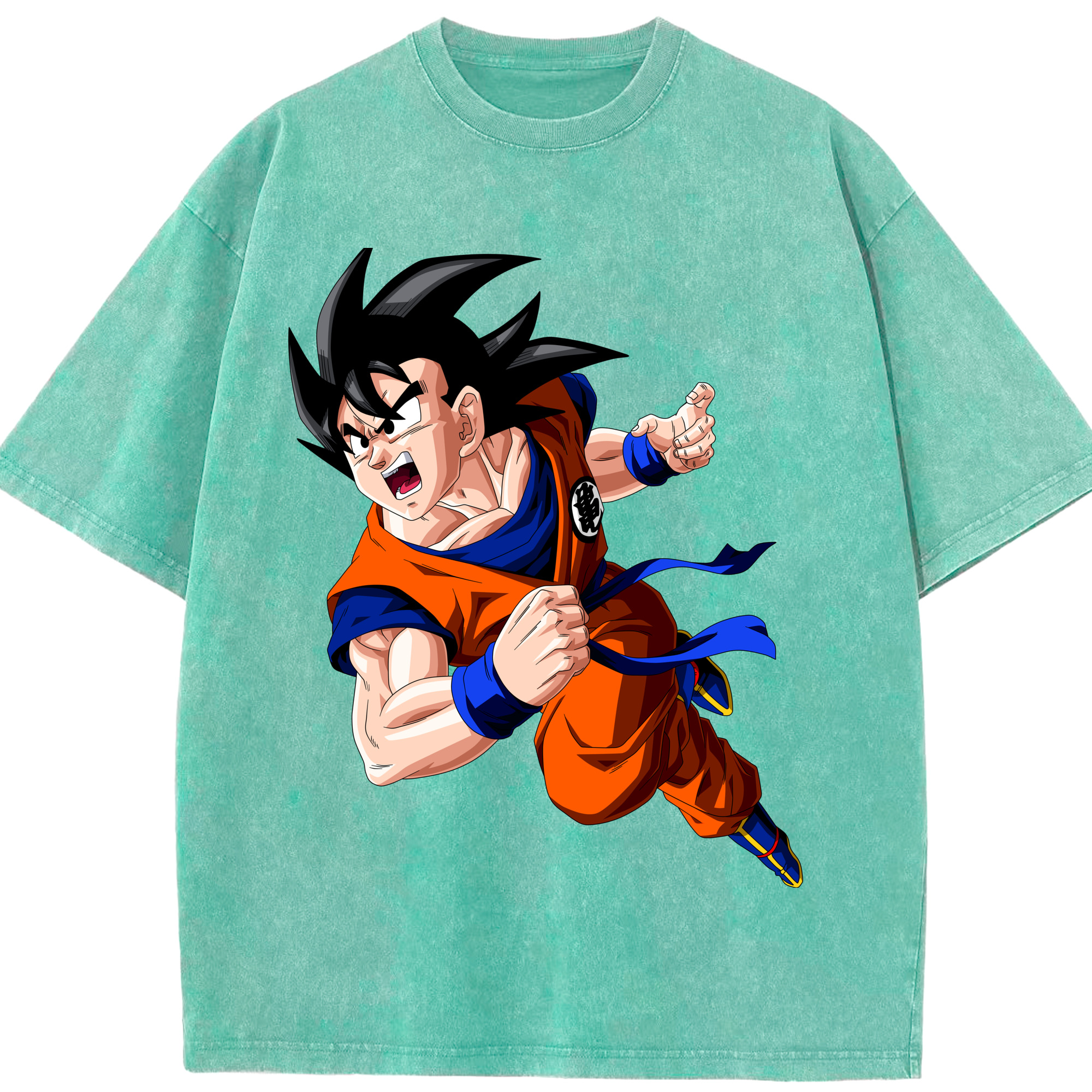 （画像用） ドラゴンボール 孫悟空（そん ごくう）Son Goku カカロット DRAGON BALL Kakarotto 綿100% ヴィンテージ風 半袖Tシャツ（フロントプリント）